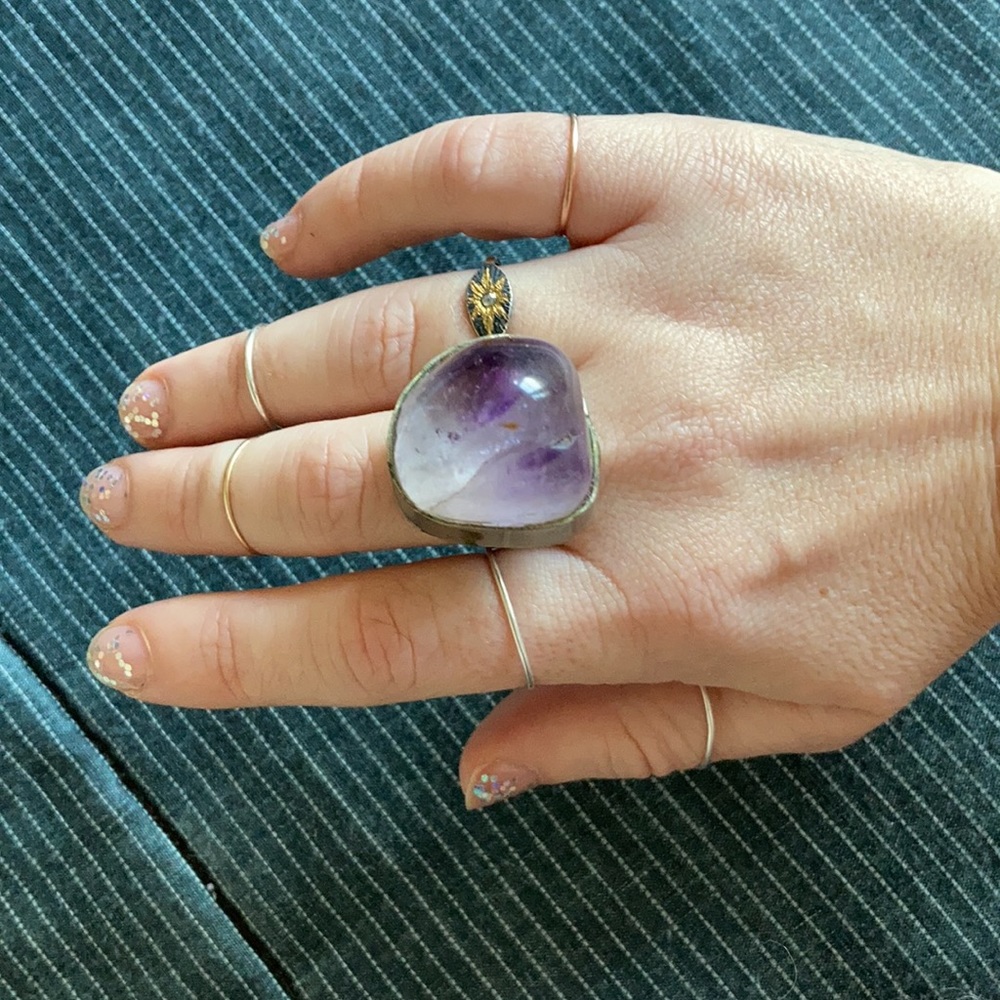 🌼3x$10 🌼 Adjustable amethyst ring